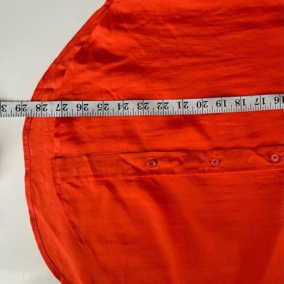 Ralph Lauren Black Label 100% Mulberry Silk Orange Button Up Top Size 2 525.00 - Picture 10 of 13